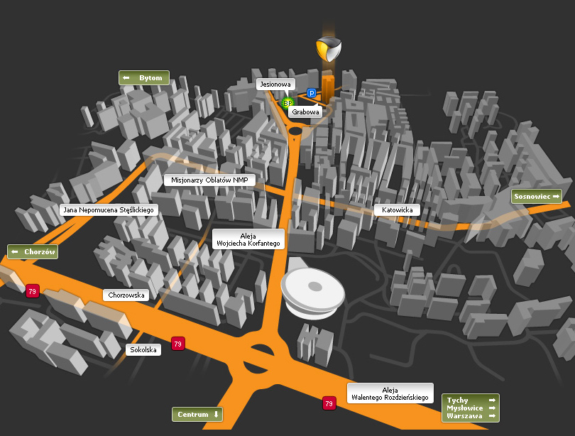 mapa dojazdu do agencji interaktywnej katowice